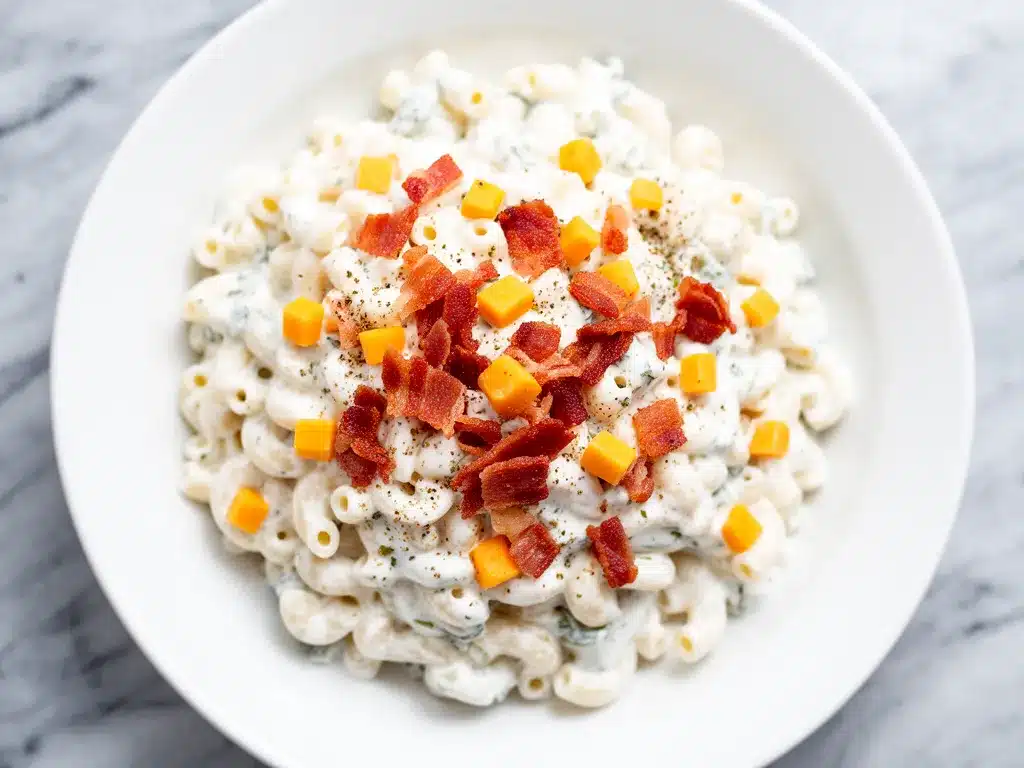 Labor Day Bacon Cheddar Ranch Pasta Salad: Easy Side Dish 4 bacon cheddar ranch pasta salad preparation steps