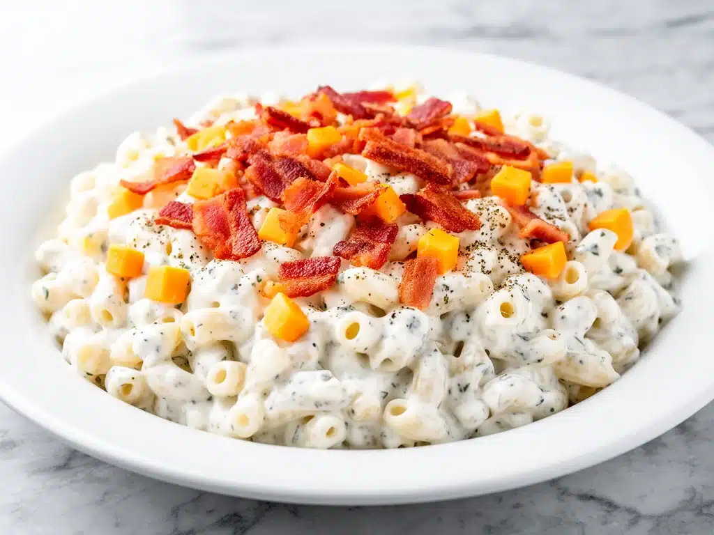 Home 3 bacon cheddar ranch pasta salad - featured image