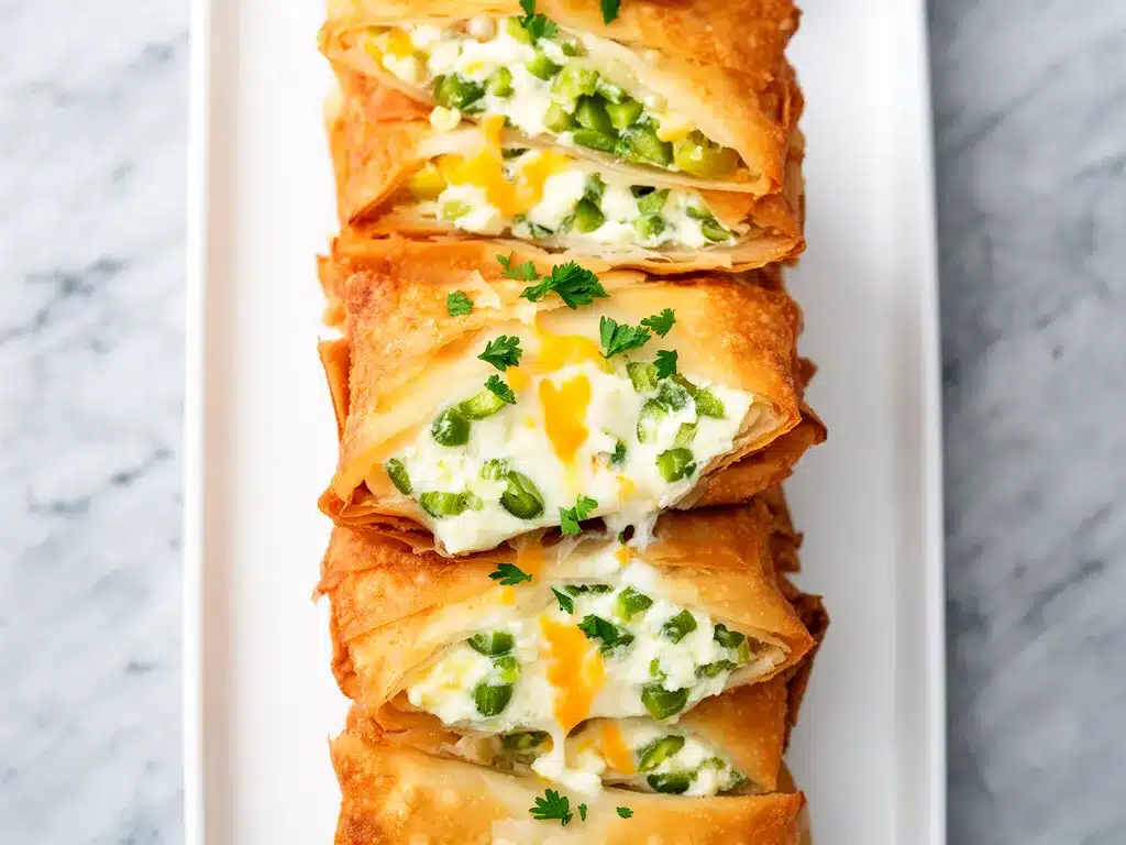 Game Day Crispy Baked Jalapeno Popper Egg Rolls: 5-Step Easy Appetizer 4 Baked Jalapeno Popper Egg Rolls preparation steps