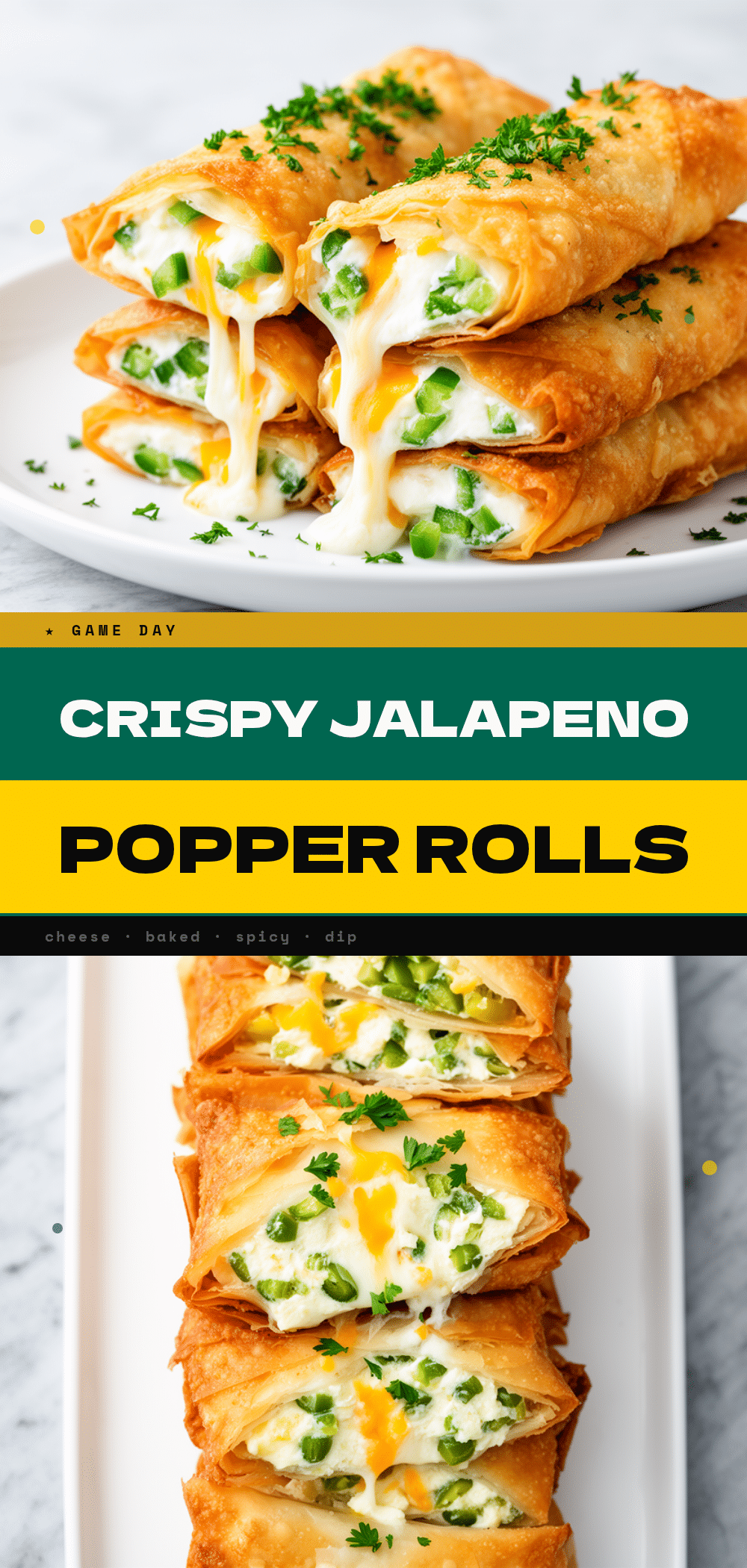 Game Day Crispy Baked Jalapeno Popper Egg Rolls: 5-Step Easy Appetizer 5 Baked Jalapeno Popper Egg Rolls recipe