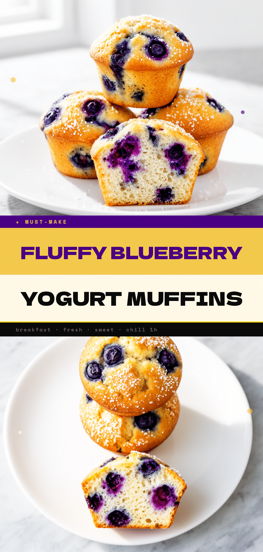 Back-to-School Blueberry Yogurt Breakfast Muffins: Easy 5 blueberry yogurt breakfast muffins recipe