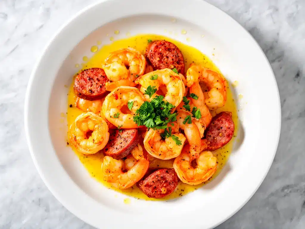 Cajun Garlic Butter Shrimp and Sausage: Easy 15-Min Dinner 4 Cajun garlic butter shrimp and sausage preparation steps