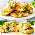 cheesy broccoli and chicken fritters - featured image
