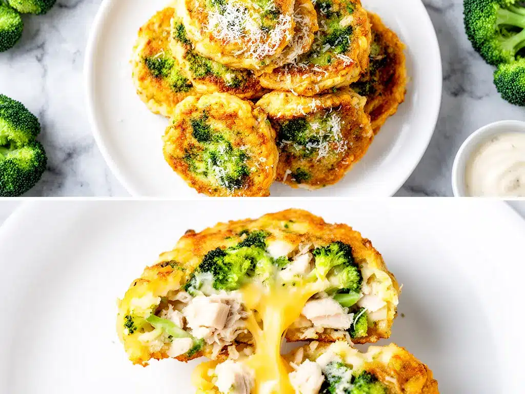 Back-to-School Cheesy Broccoli and Chicken Fritters 4 cheesy broccoli and chicken fritters preparation steps