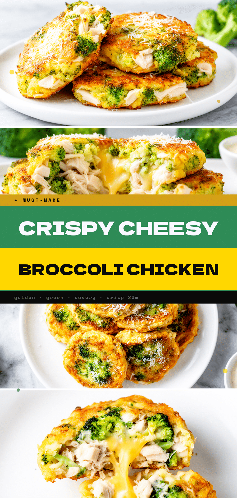 Back-to-School Cheesy Broccoli and Chicken Fritters 5 cheesy broccoli and chicken fritters recipe
