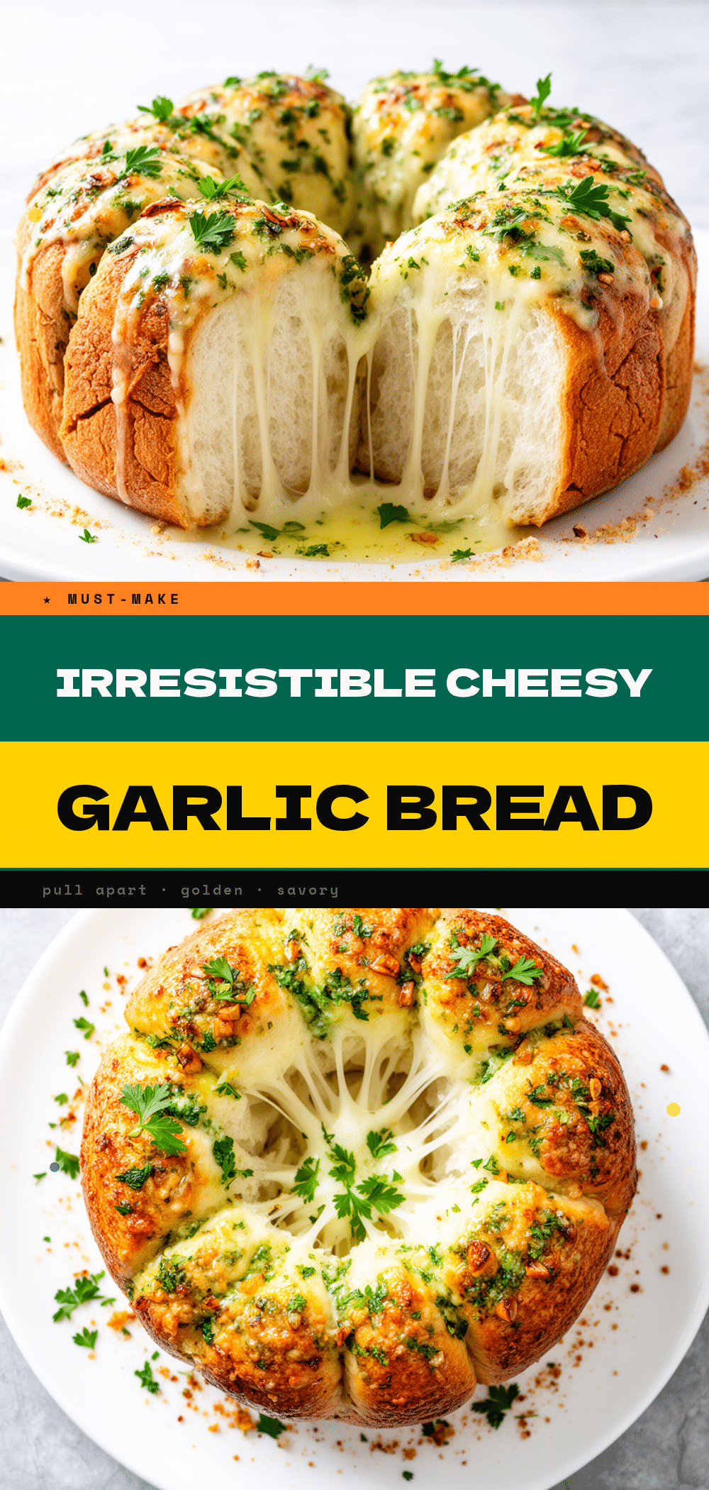 Cheesy Garlic Pull-Apart Bread Rolls: 5 Easy Steps 5 Cheesy Garlic Pull-Apart Bread Rolls recipe