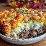 cheesy ground beef potato casserole - featured image