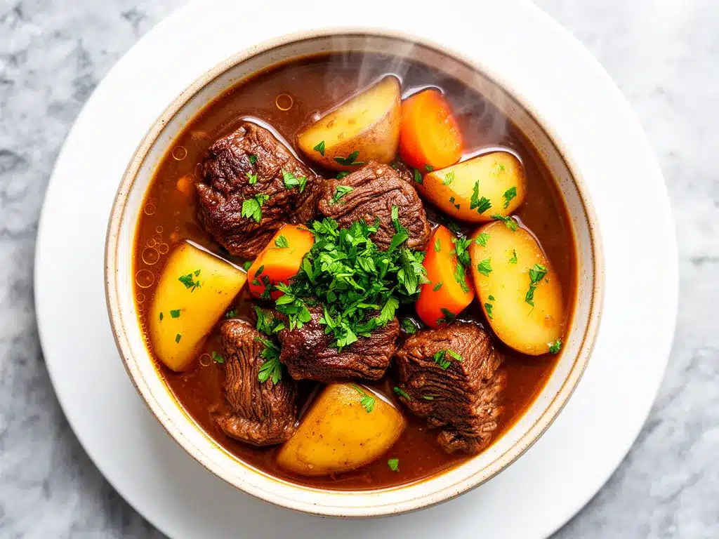 Classic Beef Stew: Easy 1-Hour Slow Cooker Recipe 4 classic beef stew preparation steps