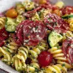 cold pasta salad with italian dressing and salami - featured image