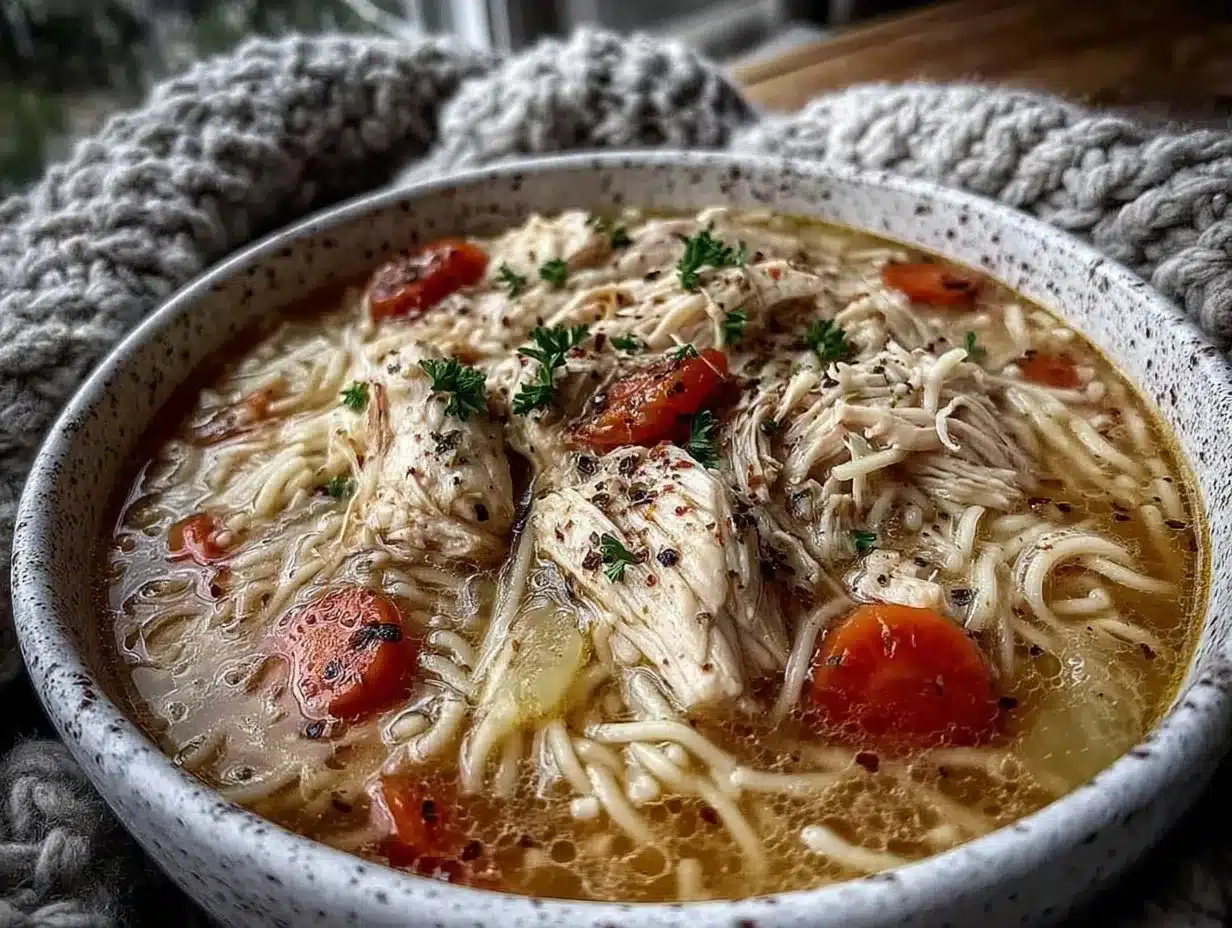 Creamy Chicken Noodle Soup: 1-Pot 30-Minute Weeknight Meal 4 creamy chicken noodle soup preparation steps