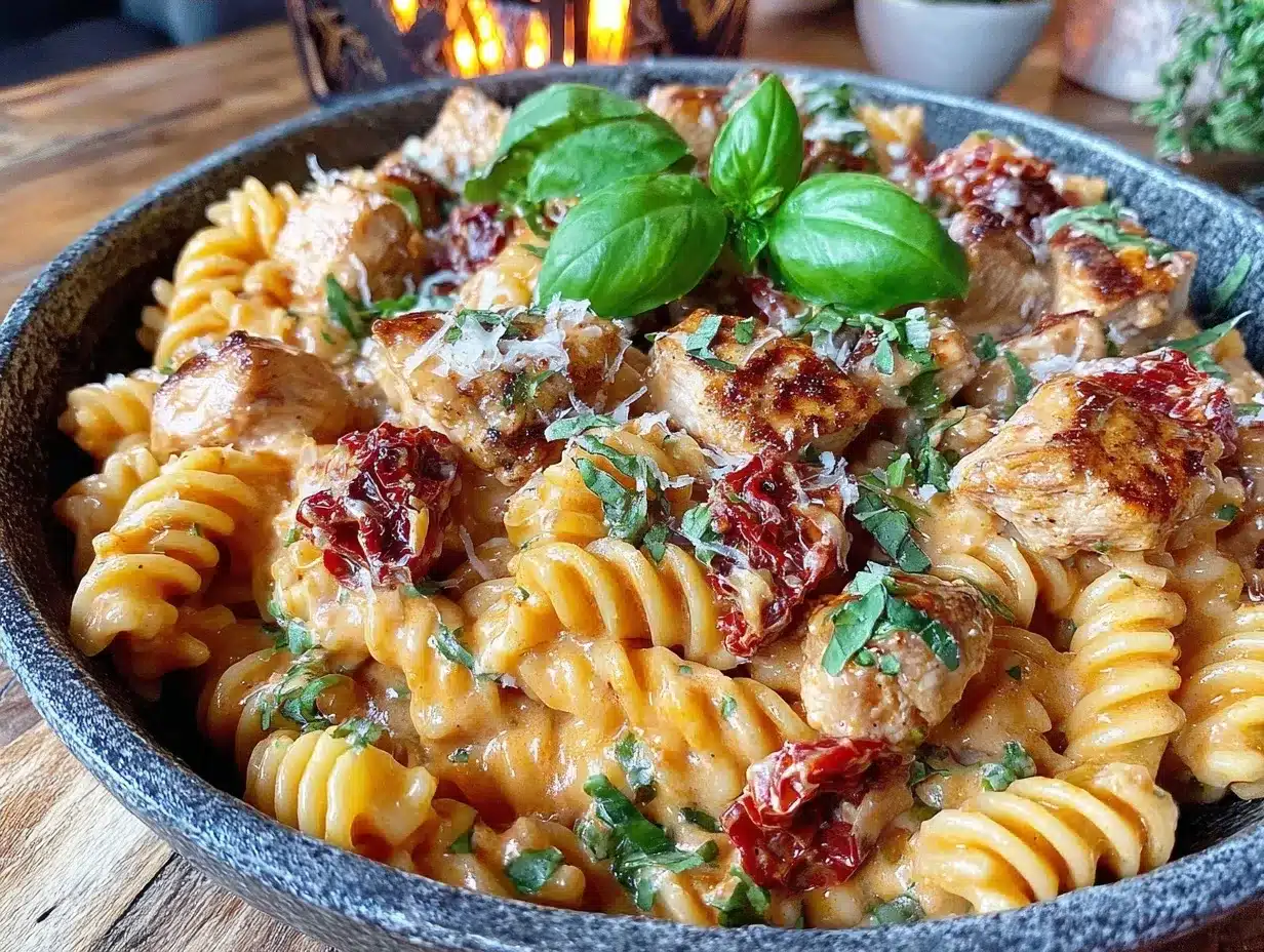 Creamy Chicken Pasta Skillet: 5pm Nothing Planned 4 creamy chicken pasta skillet preparation steps