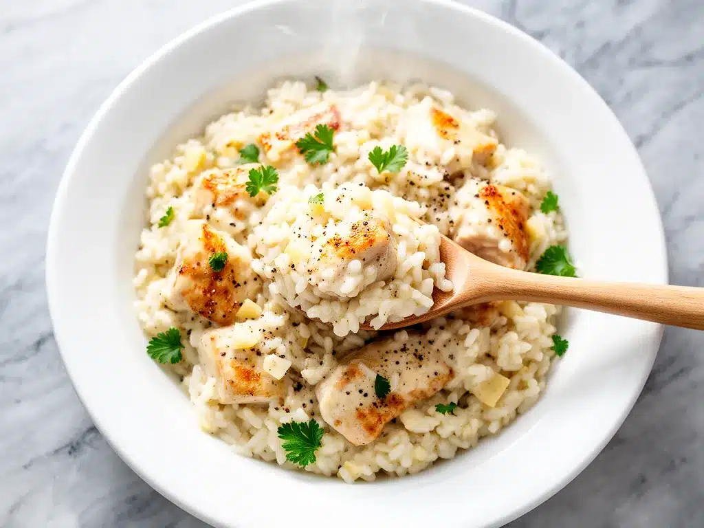 Creamy Garlic Parmesan Chicken and Rice: 30-Min Meal 4 creamy garlic parmesan chicken and rice preparation steps