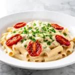 creamy garlic sun-dried tomato pasta - featured image