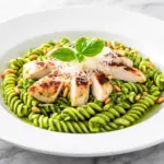 creamy pesto chicken pasta - featured image