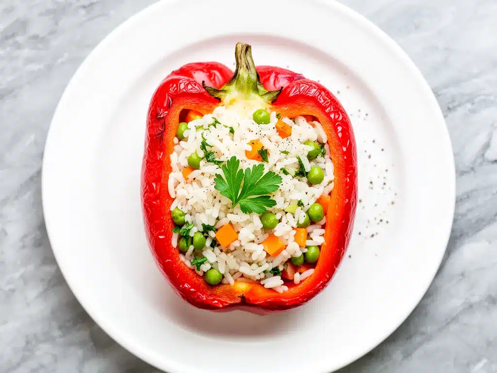 Creamy Vegetarian Stuffed Bell Peppers: Better Than Takeout 4 creamy vegetarian stuffed bell peppers preparation steps