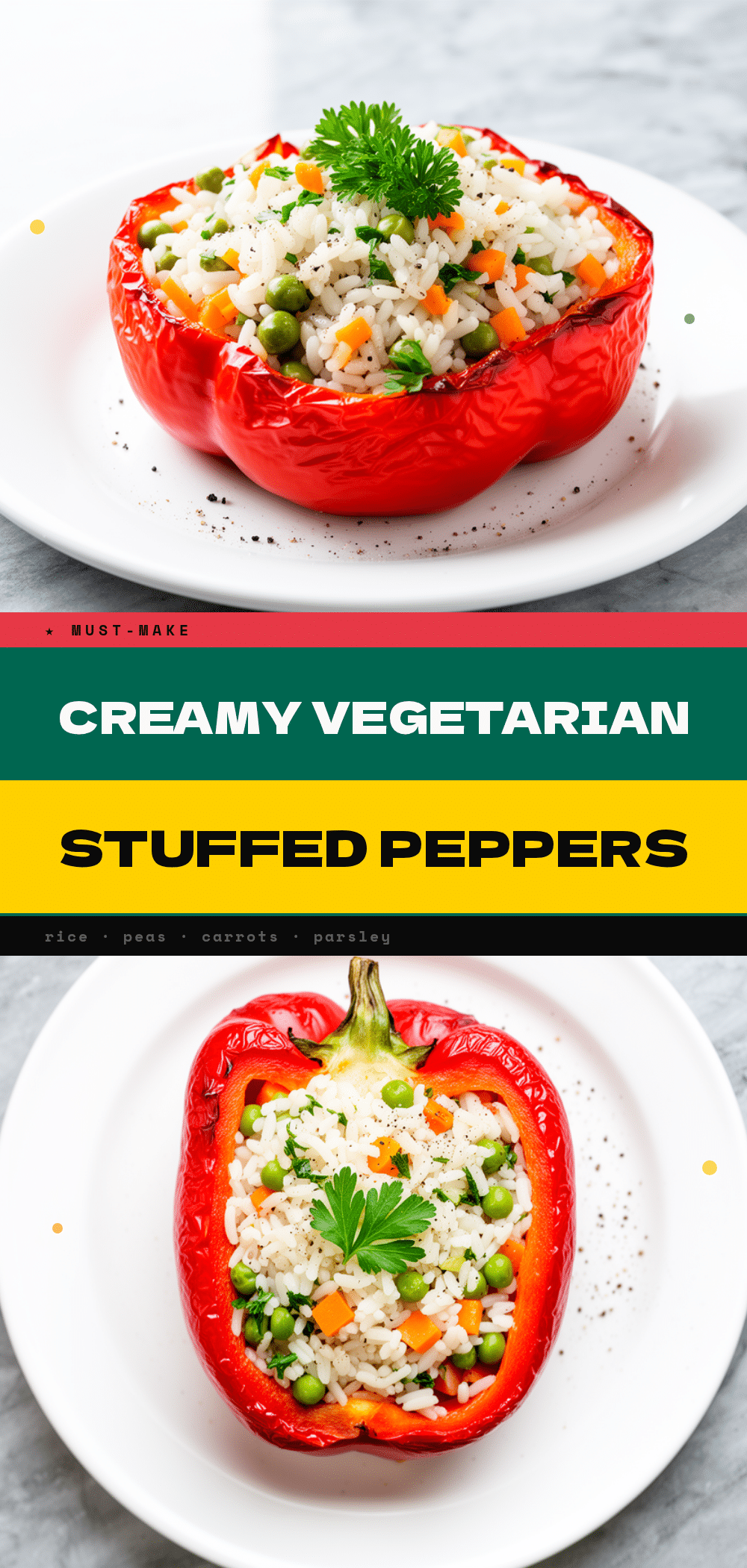 Creamy Vegetarian Stuffed Bell Peppers: Better Than Takeout 5 creamy vegetarian stuffed bell peppers recipe