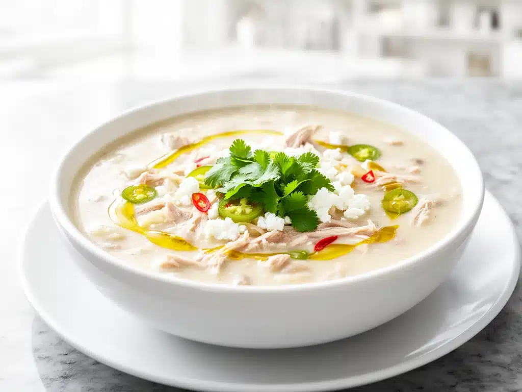 creamy white chicken chili - featured image