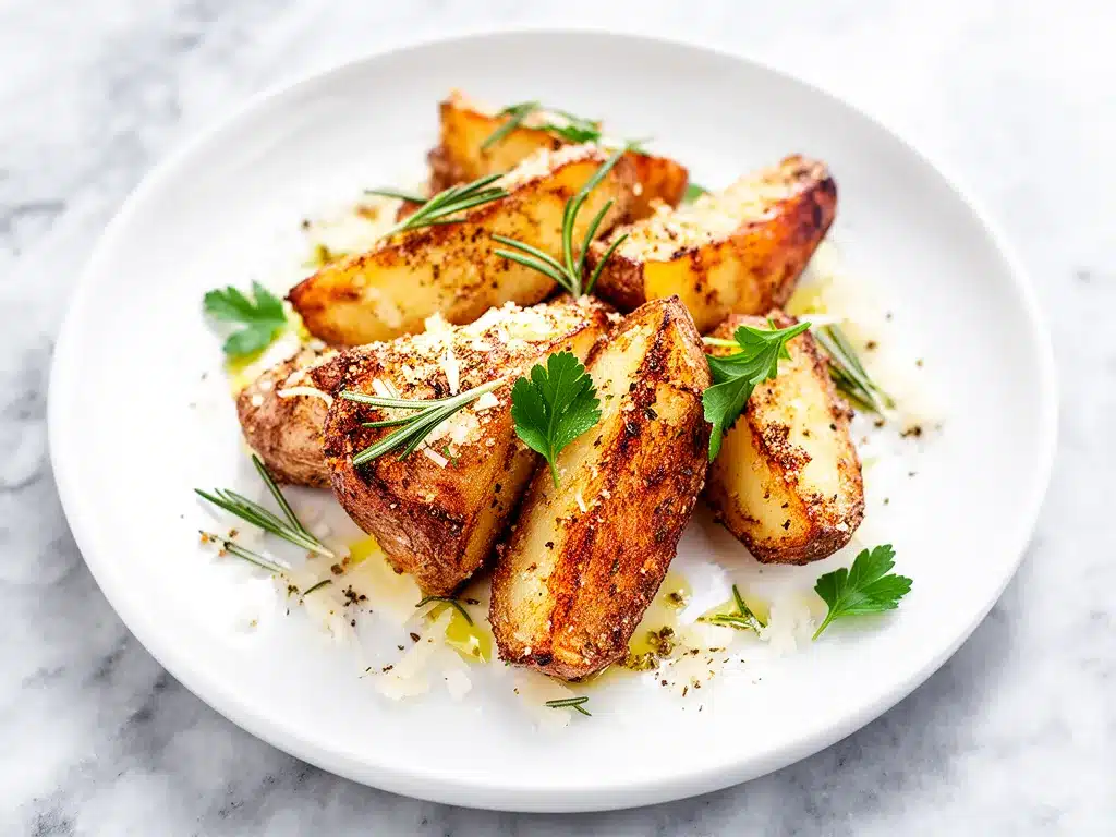 Crispy Parmesan Roasted Potatoes: 15-Min Easy Weeknight Side 4 Crispy Parmesan Roasted Potatoes preparation steps