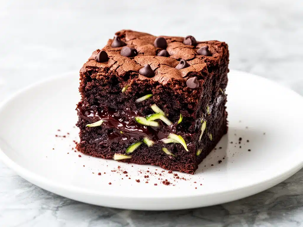 double chocolate zucchini brownies - featured image