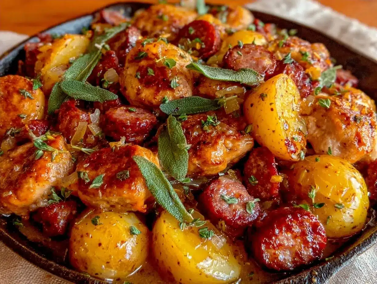 Fall Chicken & Apple Sausage Skillet: 5pm Dinner Win 4 Fall Chicken and Apple Sausage Skillet preparation steps