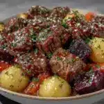 fall crockpot beef stew - featured image