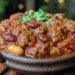 fall crockpot chili - featured image