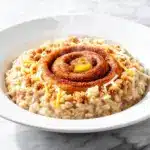 fluffy cinnamon roll baked oatmeal - featured image