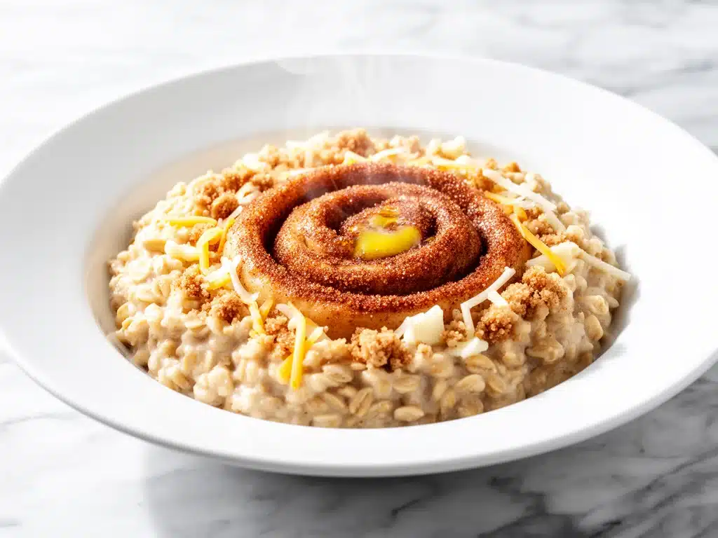 fluffy cinnamon roll baked oatmeal - featured image