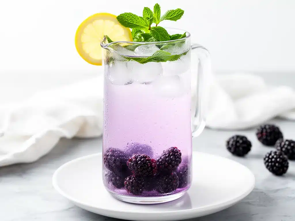 fresh blackberry mint lemonade - featured image