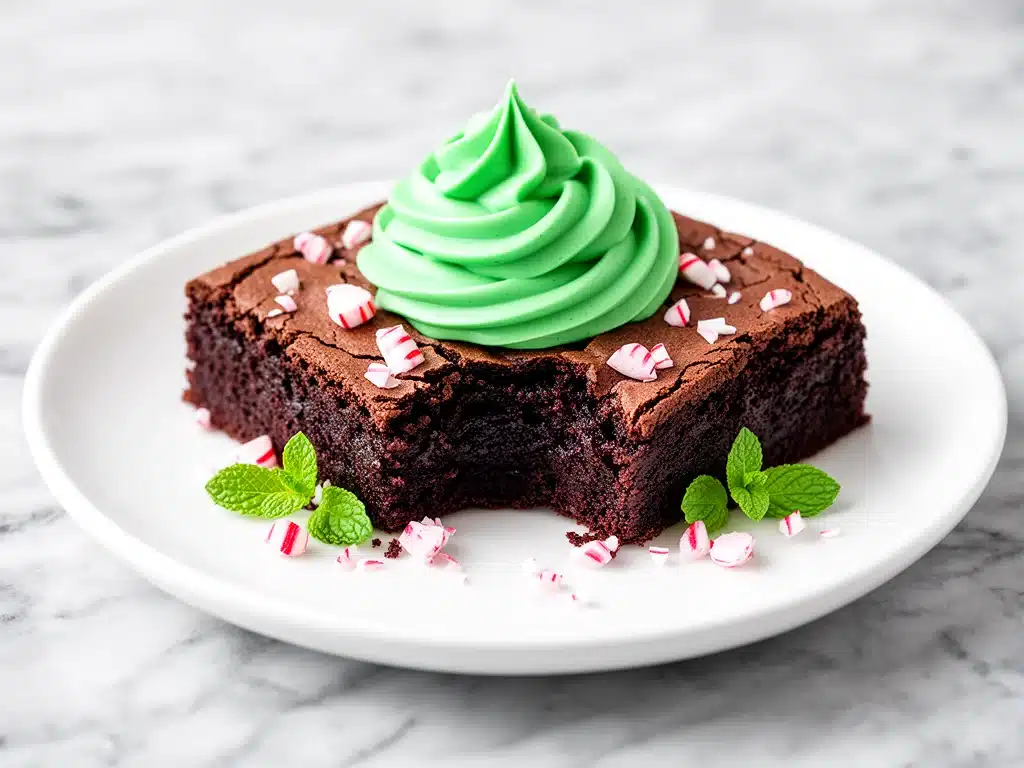 fudgy mint chocolate brownies - featured image