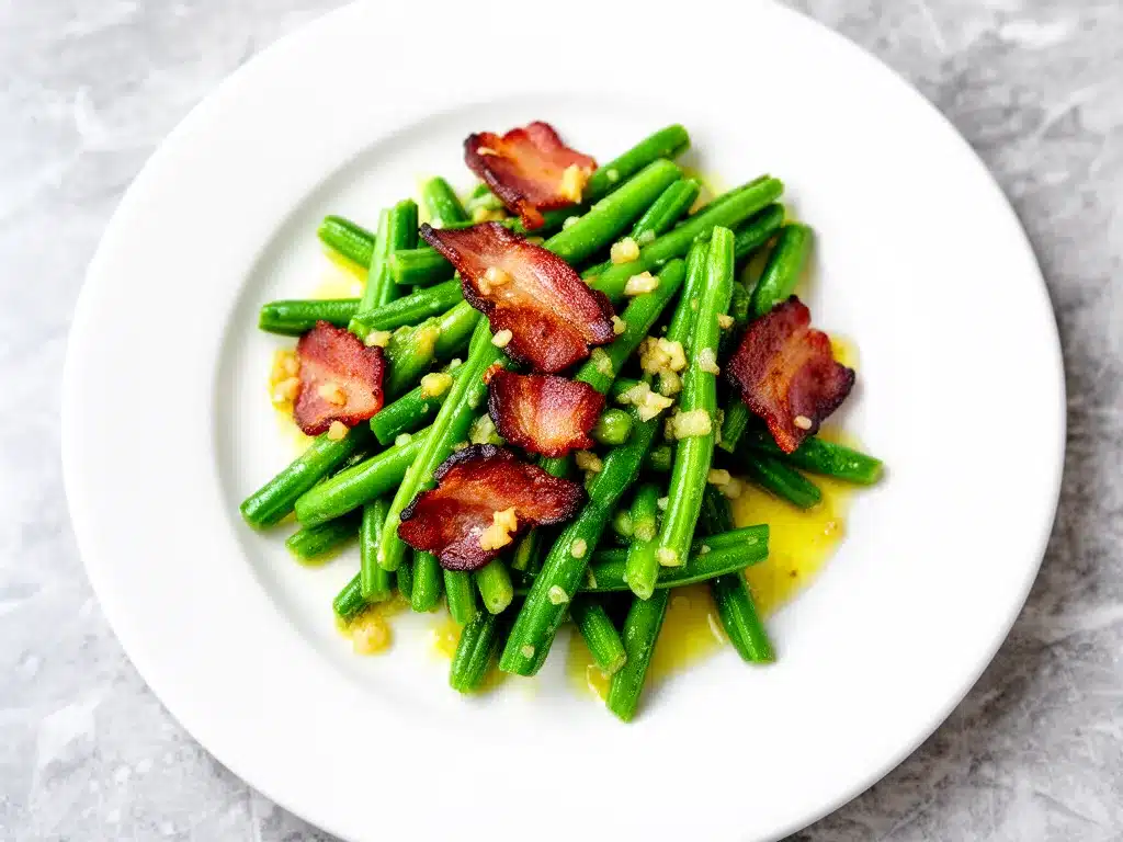 Garlic Butter Green Beans with Bacon: Easy Weeknight Side 4 Garlic Butter Green Beans with Bacon preparation steps