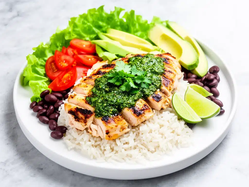 grilled cilantro lime chicken bowls - featured image