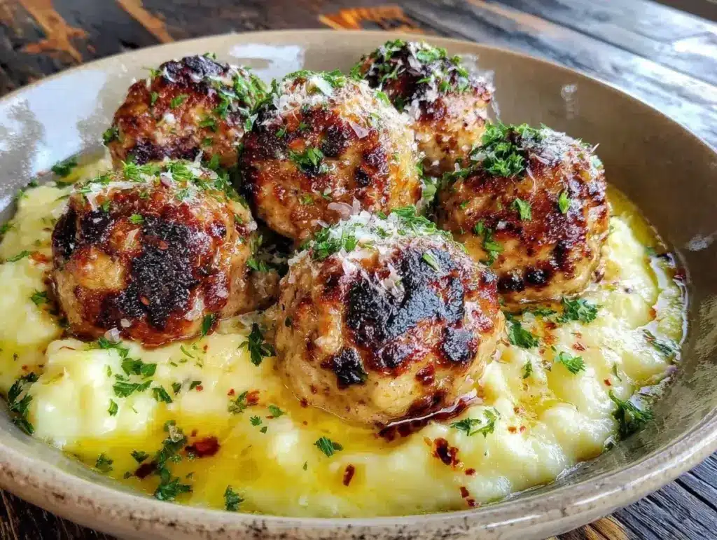 ground chicken meatballs - featured image