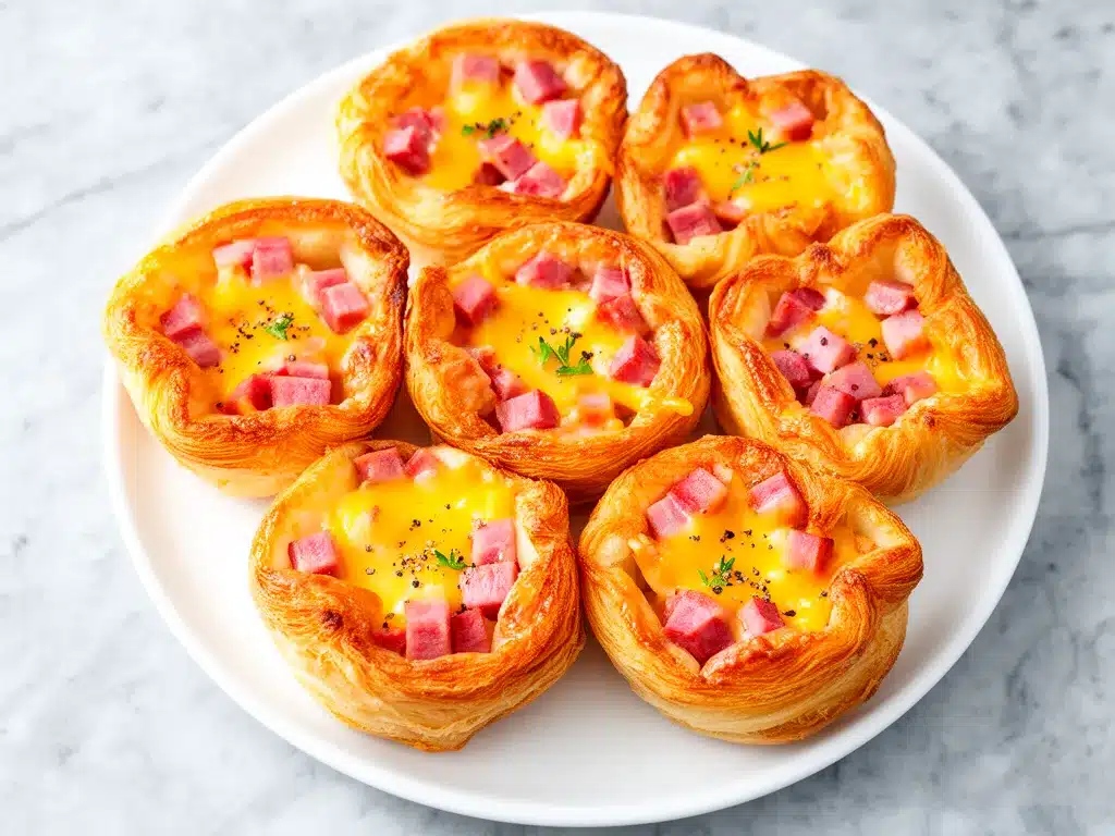 Back-to-School Ham and Cheese Croissant Breakfast Cups 4 Ham and Cheese Croissant Breakfast Cups preparation steps
