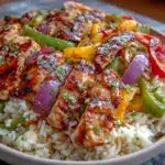 healthy chicken fajita bowl - featured image