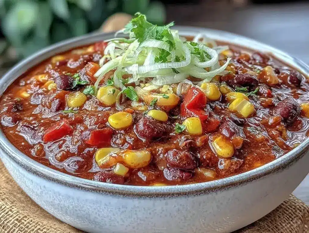 healthy vegetarian chili - featured image