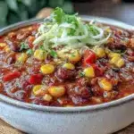 healthy vegetarian chili - featured image