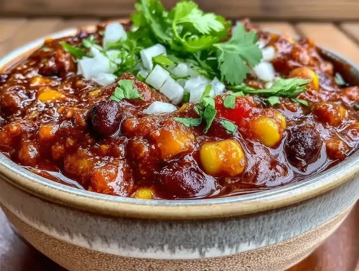 Healthy Vegetarian Chili: Easy 1-Pan Weeknight Dinner 4 healthy vegetarian chili preparation steps