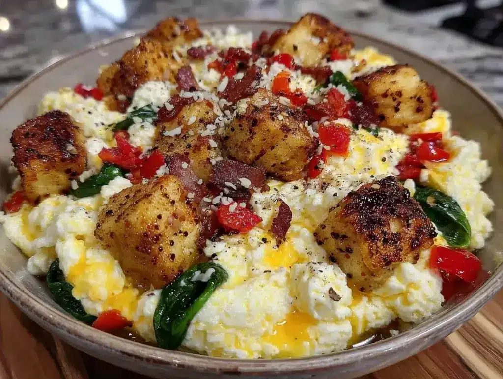 high protein egg white breakfast bowl - featured image
