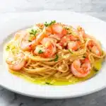 lemon garlic butter shrimp pasta - featured image