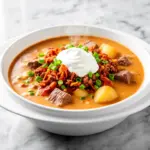 loaded cheeseburger soup - featured image