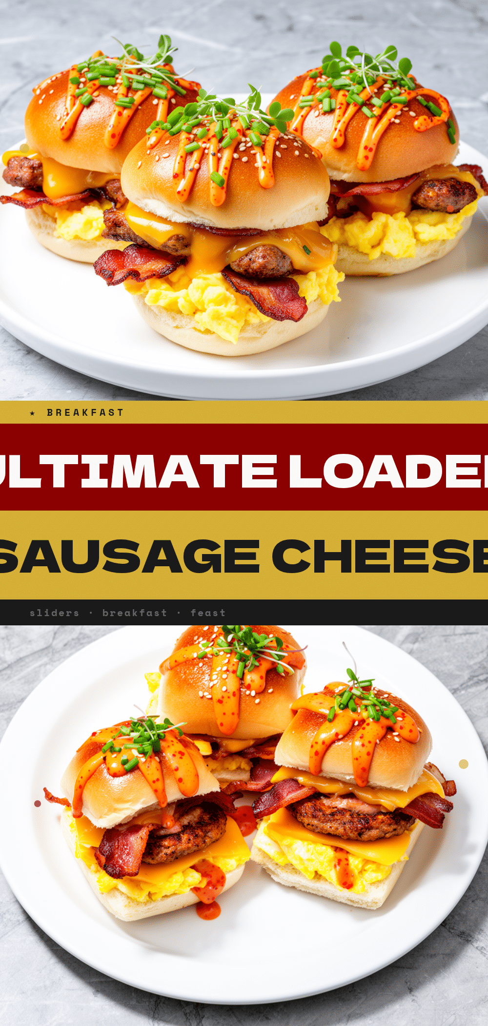 Loaded Sausage and Cheese Breakfast Sliders: 10-Min Easy Dinner 5 Loaded Sausage and Cheese Breakfast Sliders recipe