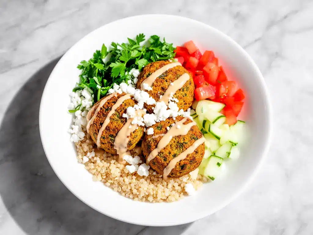 Mediterranean Baked Falafel Bowls: 5-Ingredient Healthy Dinner 4 Mediterranean baked falafel bowls preparation steps