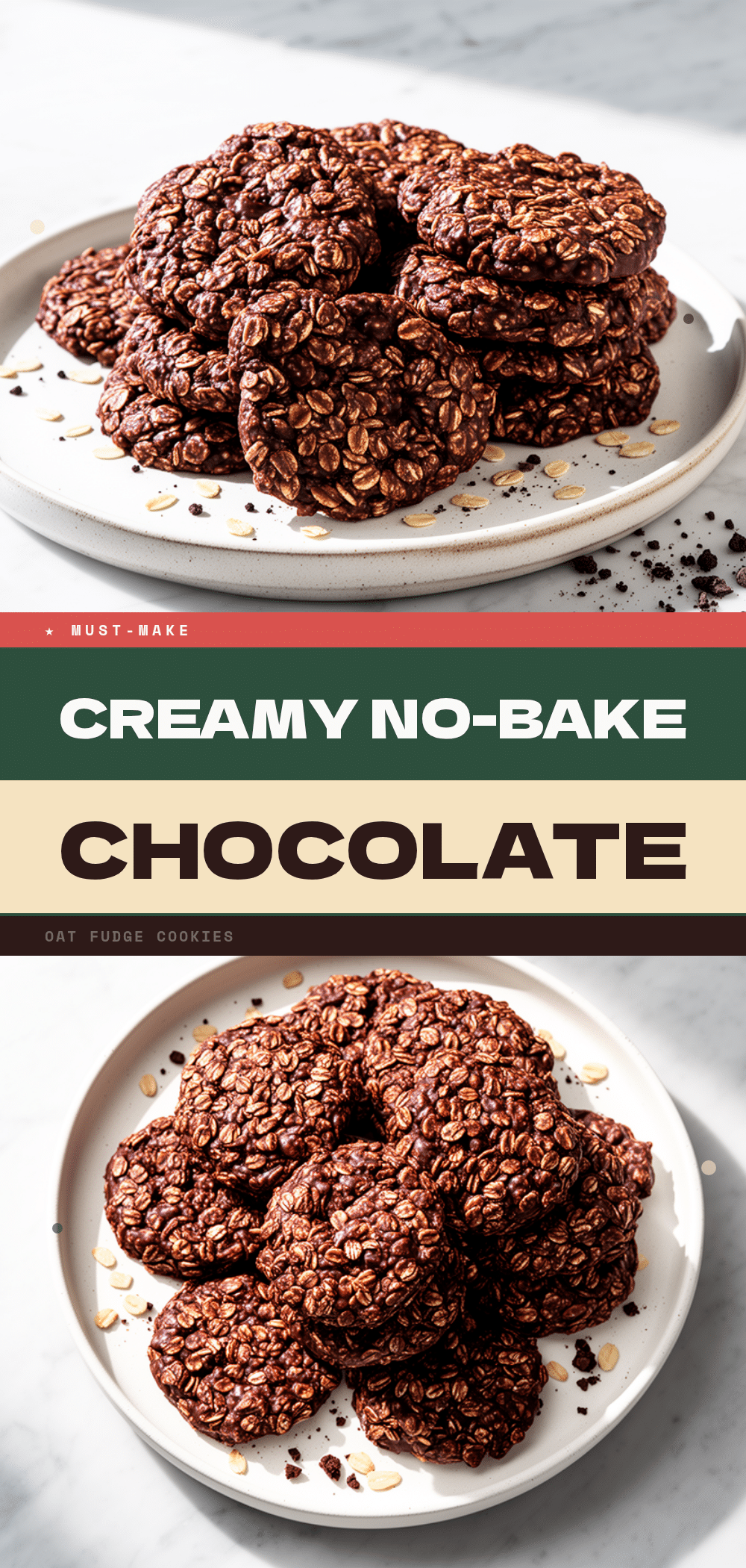No-Bake Chocolate Oat Fudge Cookies: 5-Ingredient Easy Dessert 5 no-bake chocolate oat fudge cookies recipe