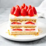 no-bake strawberry icebox cake - featured image