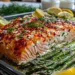 salmon and asparagus sheet pan dinner - featured image