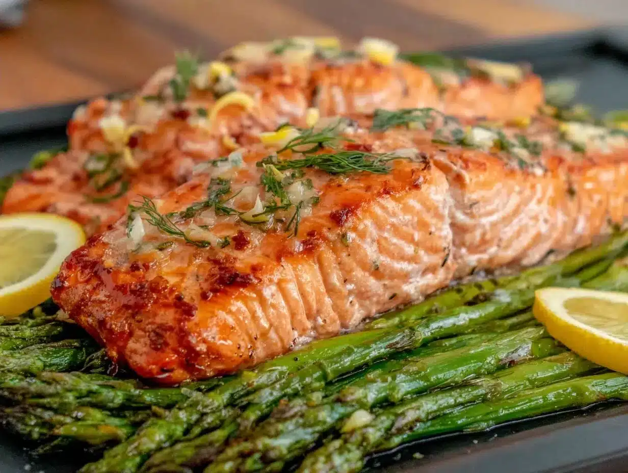 Healthy Salmon and Asparagus Sheet Pan Dinner: 5pm Win 4 salmon and asparagus sheet pan dinner preparation steps