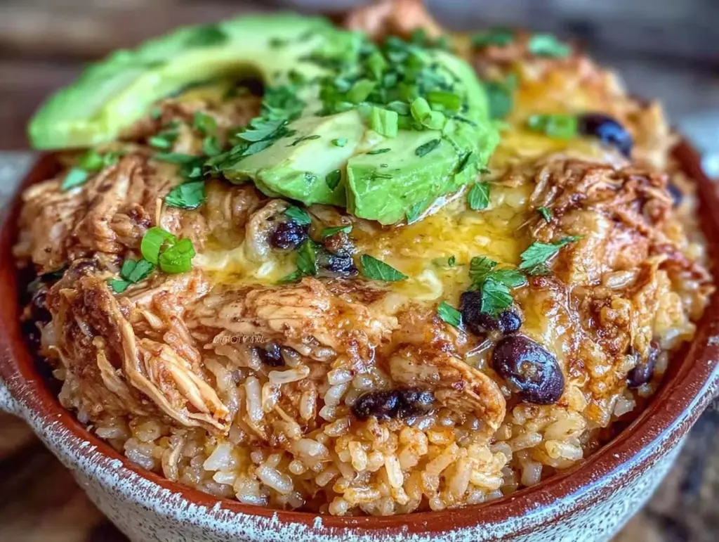 shredded chicken enchilada bowl - featured image
