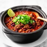 slow cooker beef and bean chili - featured image