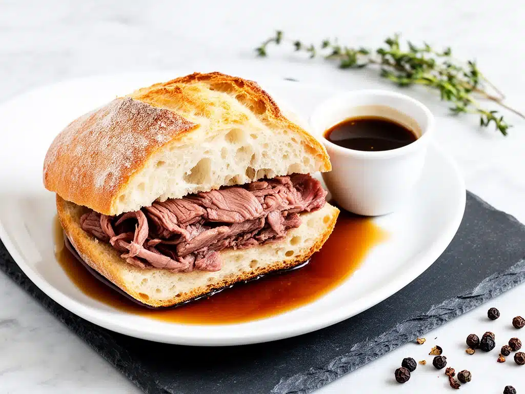 slow cooker French dip sandwiches - featured image
